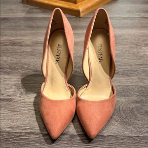 JustFab Blush Pink Suede Heels